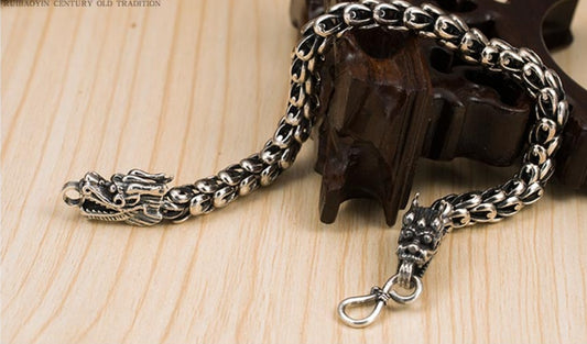 S925 Silver Bold Domineering Men’s Faucet Bracelet Jewelry