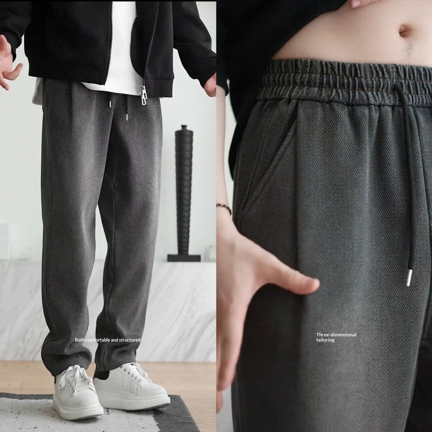 Men's Loose-Fit Retro-Style Jeans for Comfortable Spring Wear