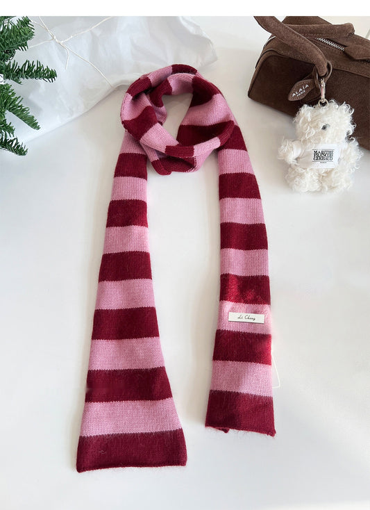 Buy Wool Knitted Narrow Striped All-Match Neck Warmer for Winter