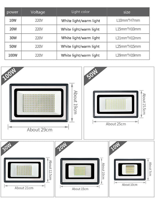 LED Outdoor Flood Light Bright Energy-Saving Exterior Lamp