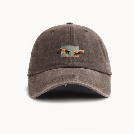 Water-Washed Vintage Baseball Cap With Wide Brim Casual Style