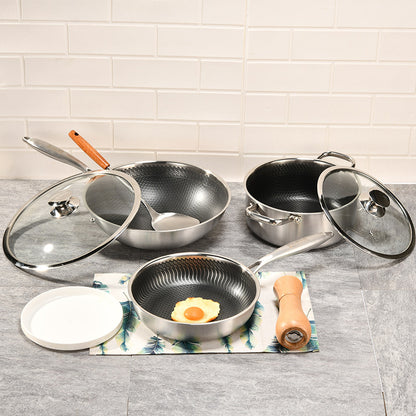 Stainless Steel 3-Piece Cookware Set Kitchen Cookware Set
