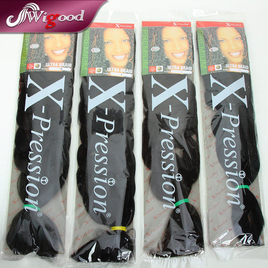 African Chemical Fiber Xpression Braid Black Mixed Color Wig