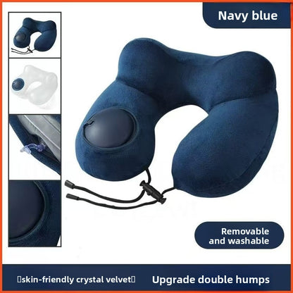 Press-Type Inflatable U-Shaped Travel Neck Pillow Comfort