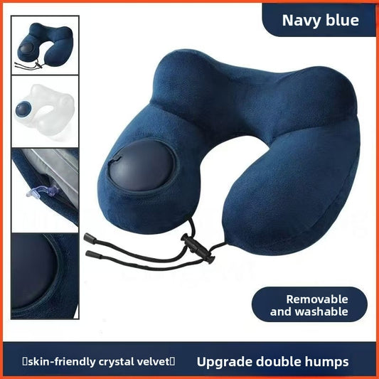 Press-Type Inflatable U-Shaped Travel Neck Pillow Comfort