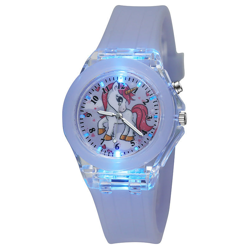 Buy Luminous Unicorn Silicone Quartz Watch for Children and Kids