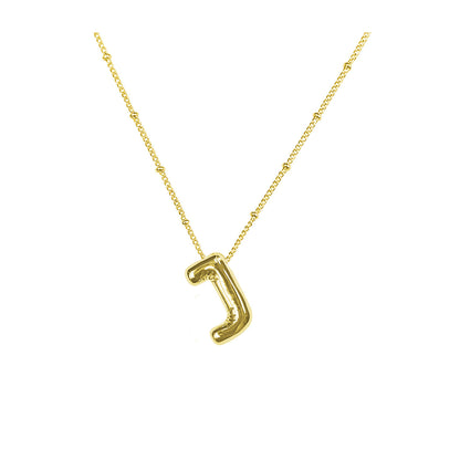 26 English Bubble Glossy Letter Necklace