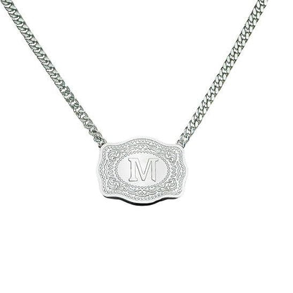 26 English Letter Belt Buckle Necklace Embossed