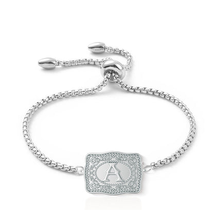 26 English Letter Belt Buckle Necklace Embossed