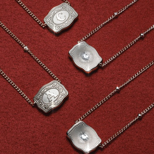 26 Letter Belt Buckle Jewelry Set Copper Necklace Bracelet Ring