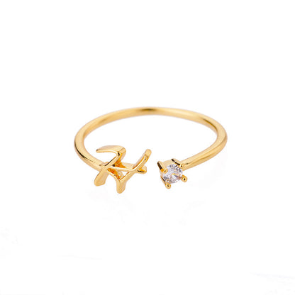 26 letter neutral ring creative finger ring