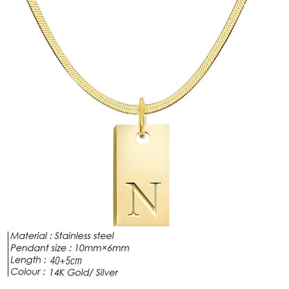 26-Letter Square Pendant
