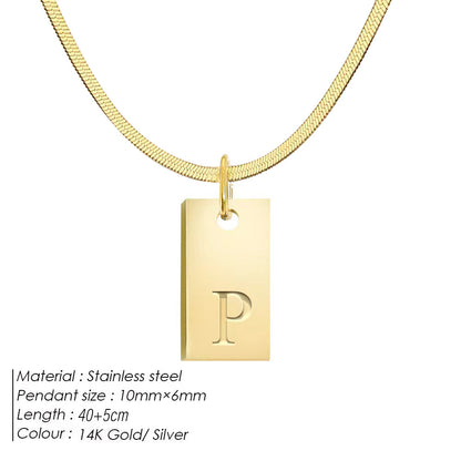 26-Letter Square Pendant