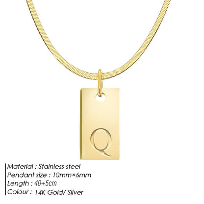 26-Letter Square Pendant
