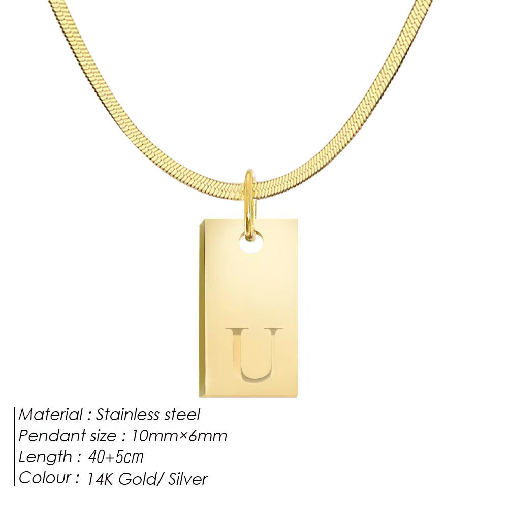 26-Letter Square Pendant