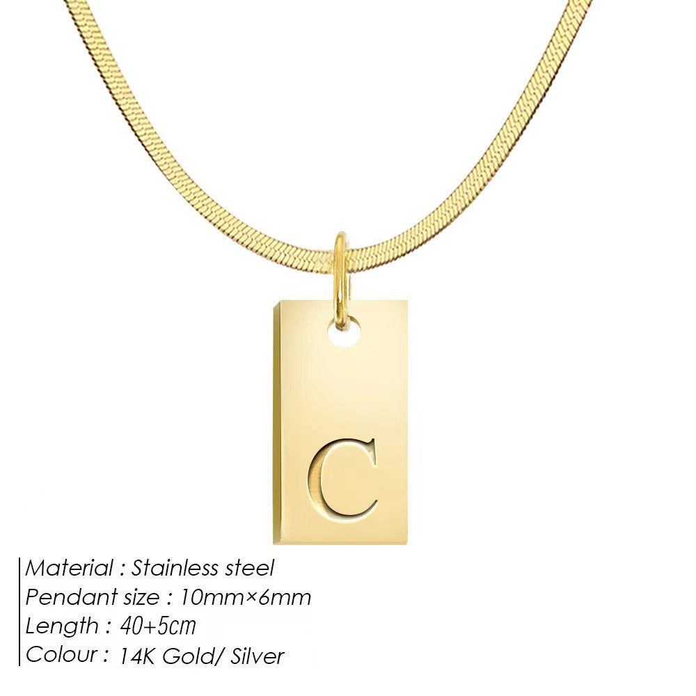 26-Letter Square Pendant