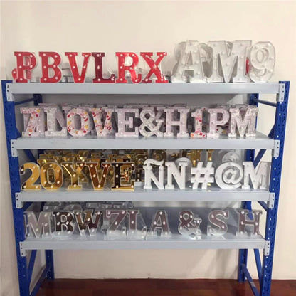 26 lettered light bulbs