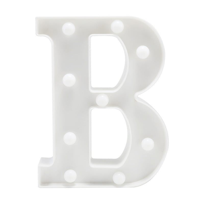 26 lettered light bulbs