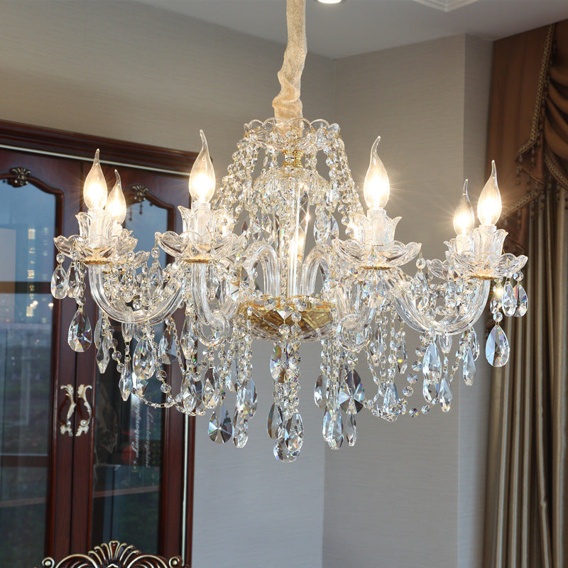 Luxury Crystal Chandelier in Living Room for Elegant Decor