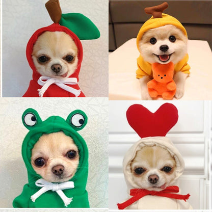 Two-Legged Hooded Dog Clothes Green Fleece Autumn Winter