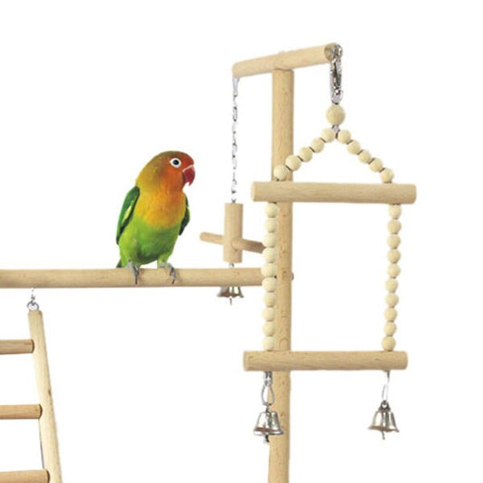 Wooden Parrot Standing Stand – Cockatiel Floor Perch global swanky 3