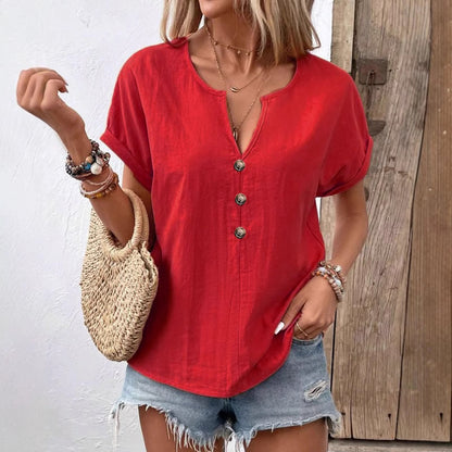 Womens V-Neck Bat Sleeve T-Shirt