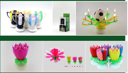 Buy First Musical Lotus Candle Colorful Birthday Cake Decor