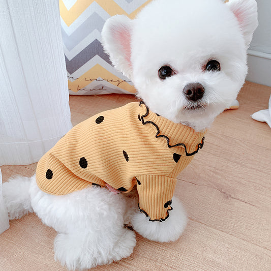 Dot Turtleneck Dog Bottoming Shirt – Stylish Pet Clothing