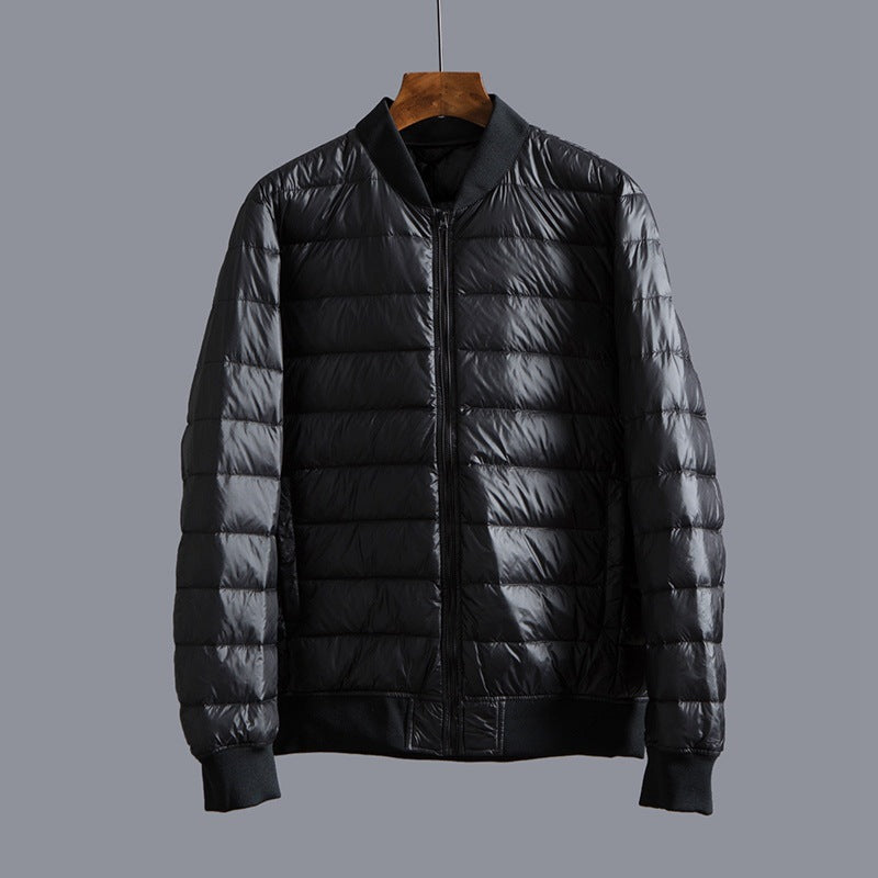 Lightweight Down Jacket with a Baseball Collar Stylish & Warm