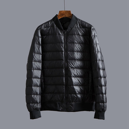 Lightweight Down Jacket with a Baseball Collar Stylish & Warm