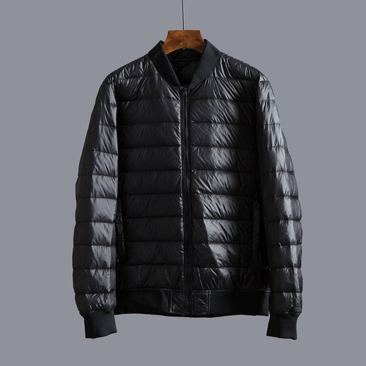 Lightweight Down Jacket with a Baseball Collar Stylish & Warm