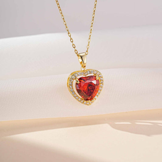 Titanium Steel No-Fade Womens Heart-Shaped Necklace Jewelry