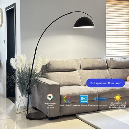 Curved LED Floor Lamp with Marble Base and Elegant Style