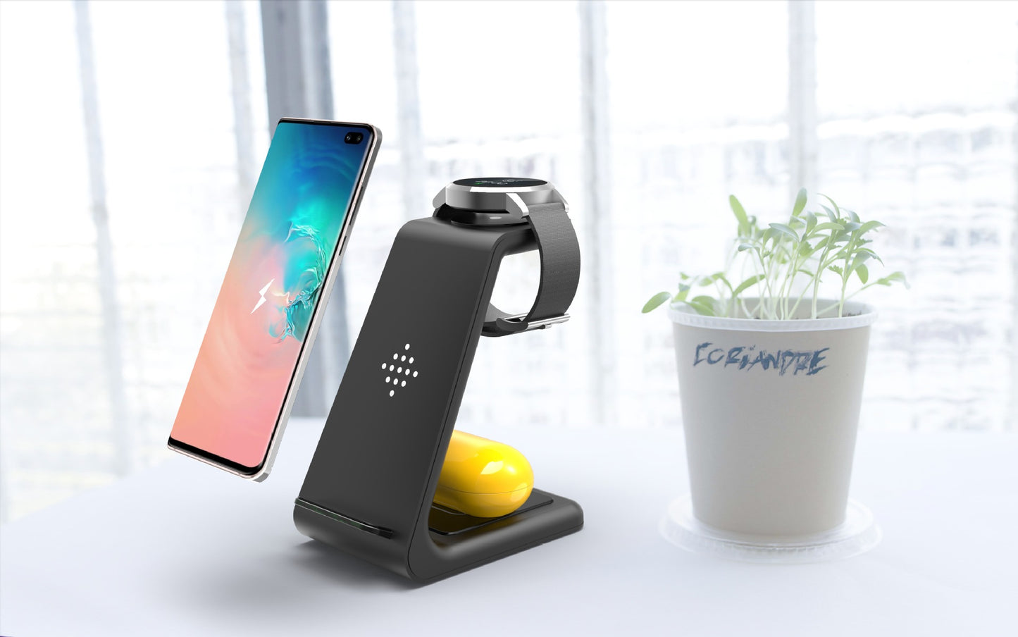 3 in 1 Fast Charging Station Wireless Charger Phone Stand