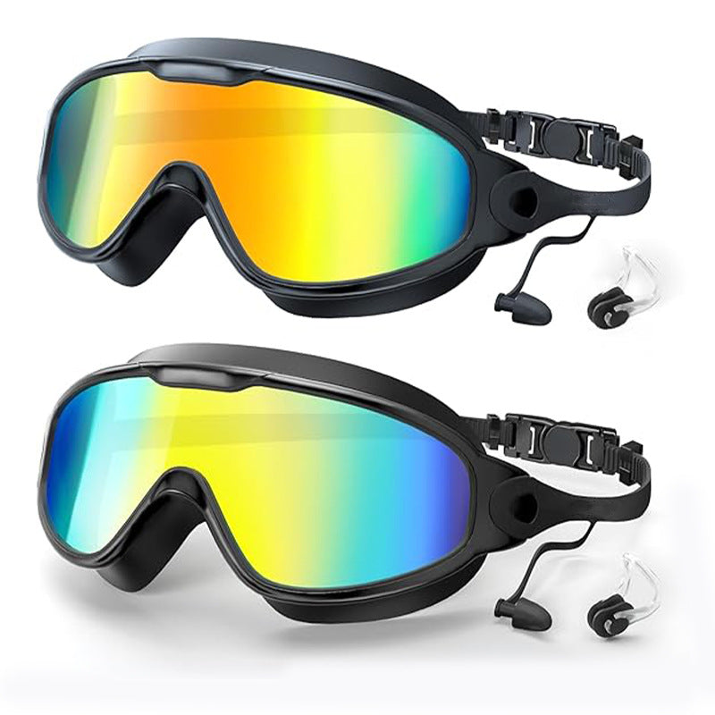 Large Frame Anti Fog Swimming Goggles With Earplugs Uses Now