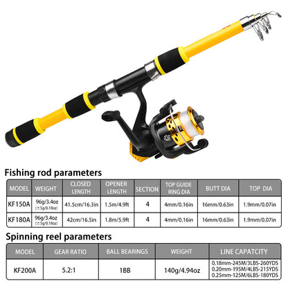Tossing Casting Rods Fishing Wheel Fishing Rod Combination Suit