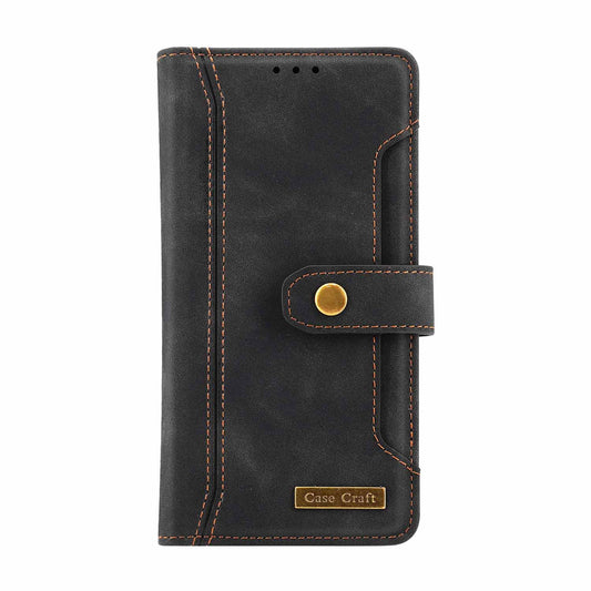 Magnetic Snap Protection Flap Wallet Leather Case