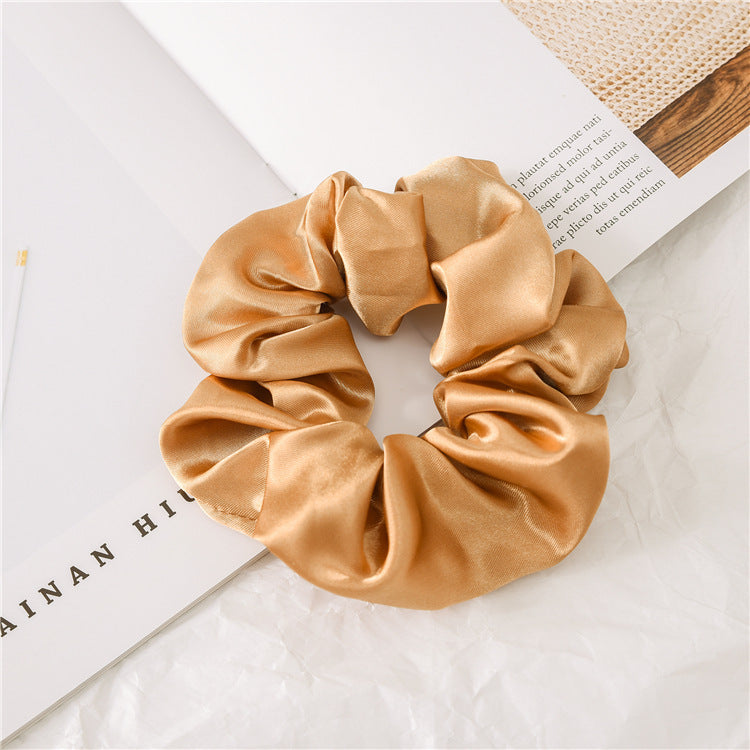 Satin Cloth Hair Tie Set – Large Circle Solid Color Hair Bands