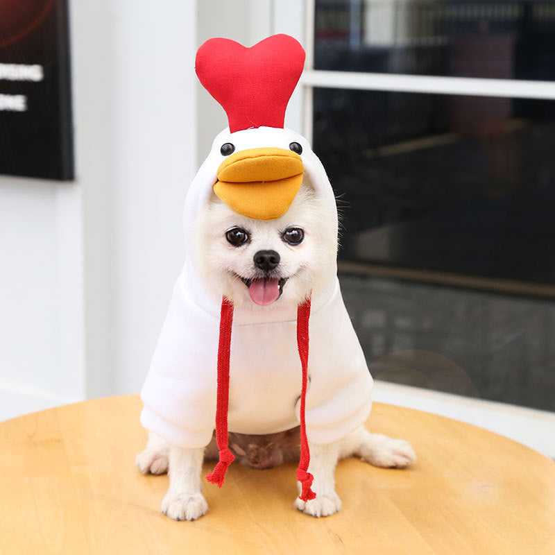 Two-Legged Hooded Dog Clothes Green Fleece Autumn Winter