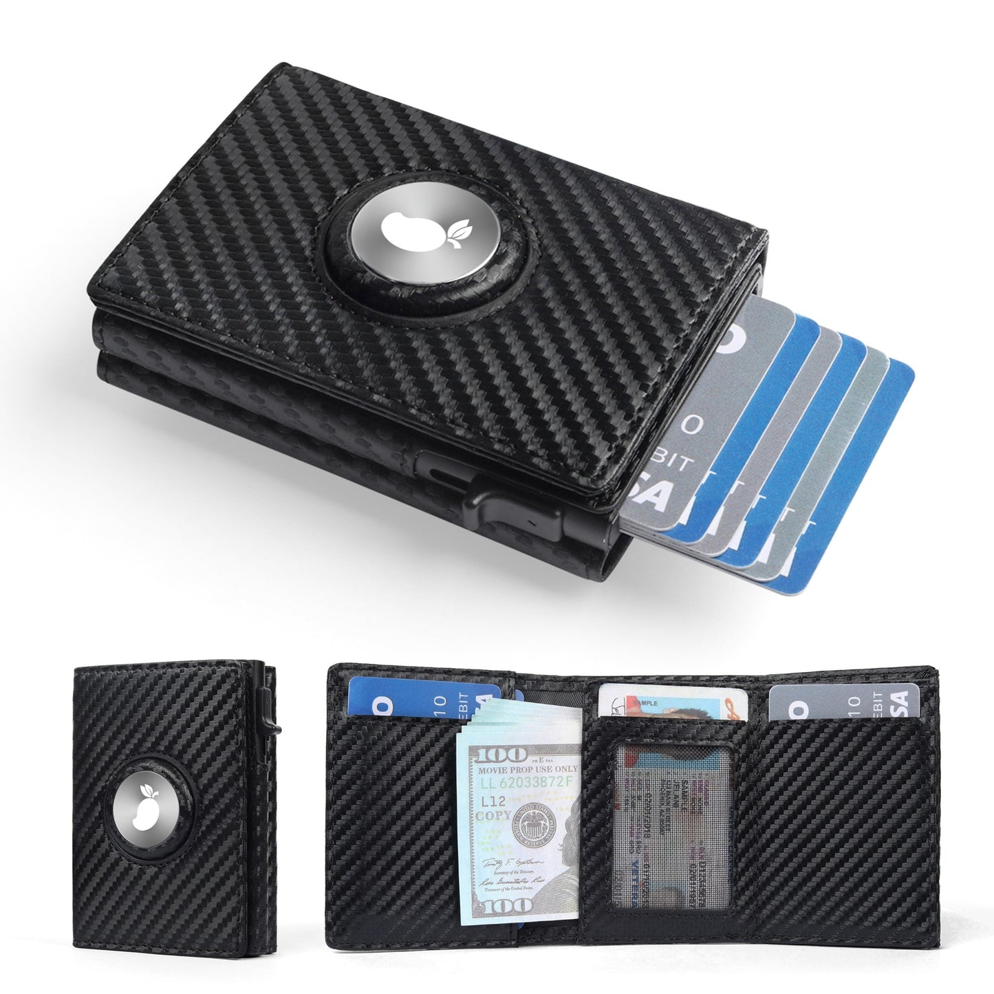 Three-Fold Leather Wallet Men Multi Functional Card Holder