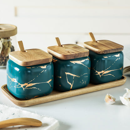 Gold Marble Jar Set – Nordic Style Kitchen Storage Containers
