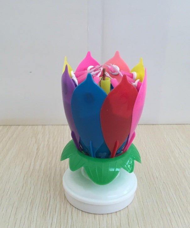 Buy First Musical Lotus Candle Colorful Birthday Cake Decor