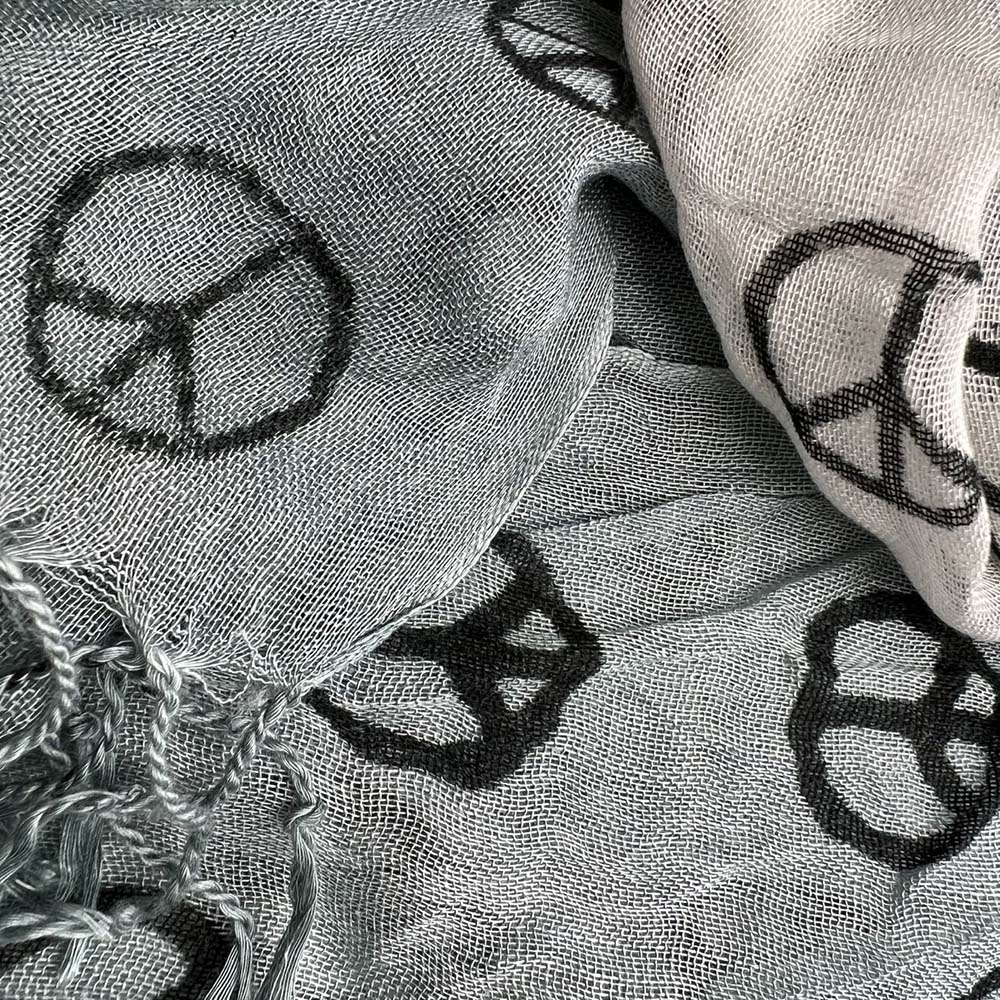 Buy 2pcs Grey Printed Scarf – Subtle Pattern Elegant Daily Wear