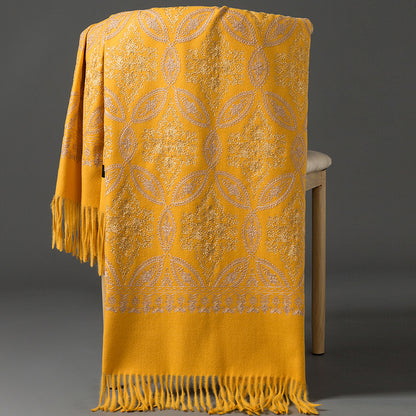 Buy Autumn Winter Golden Silk Lily Embroidered Xinjiang Cashmere