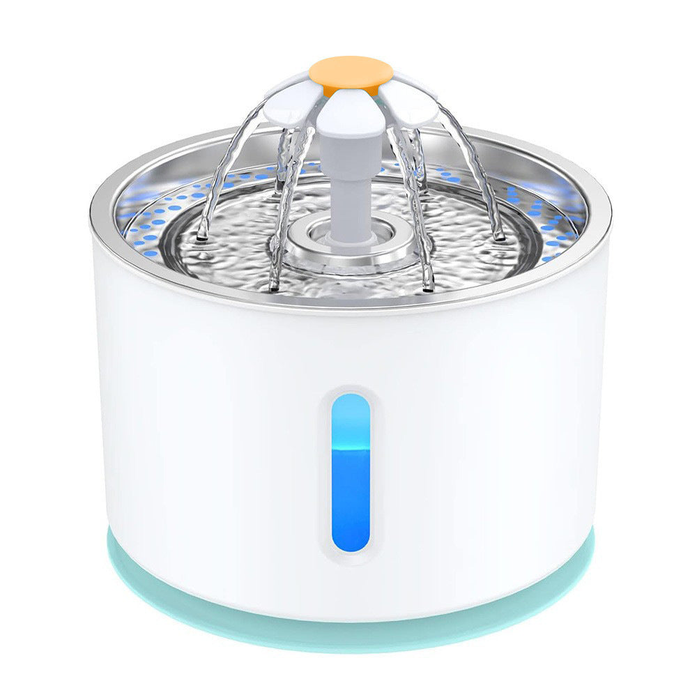 2.4L Pet Water Fountain with Flower-Shaped Spout for Cats