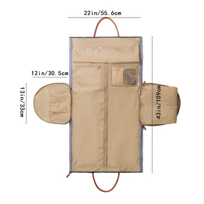 2-in-1 hanging suitcase suit travel bag
