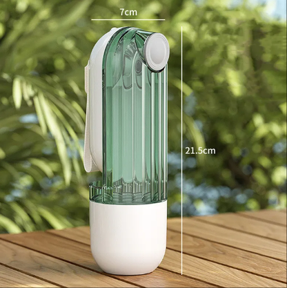 2-in-1 Portable Pet Water Bottle – Green Dog Walking Drinking Cup with Feeding Bowl | Pet Travel Essentials