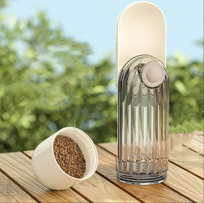 2-in-1 Portable Pet Water Bottle – Green Dog Walking Drinking Cup with Feeding Bowl | Pet Travel Essentials