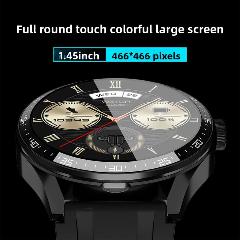 2-in-1 Smartwatch with TWS Earbuds – Waterproof Fitness Tracker with Heart Rate & Blood Pressure Monitor