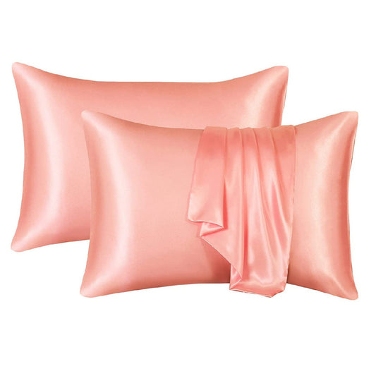 2 Pack Satin silk Pillowcase pillow case pillow cover queen